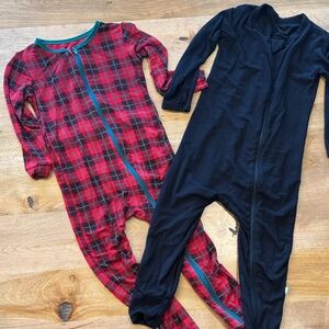 Plaid and Black Kids One Piece Pajamas 3 T KicKee pants and Kyte